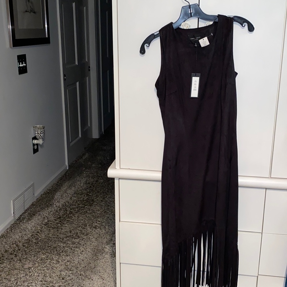 New with tags Romeo and Juliet black fringe bottom dress side zip